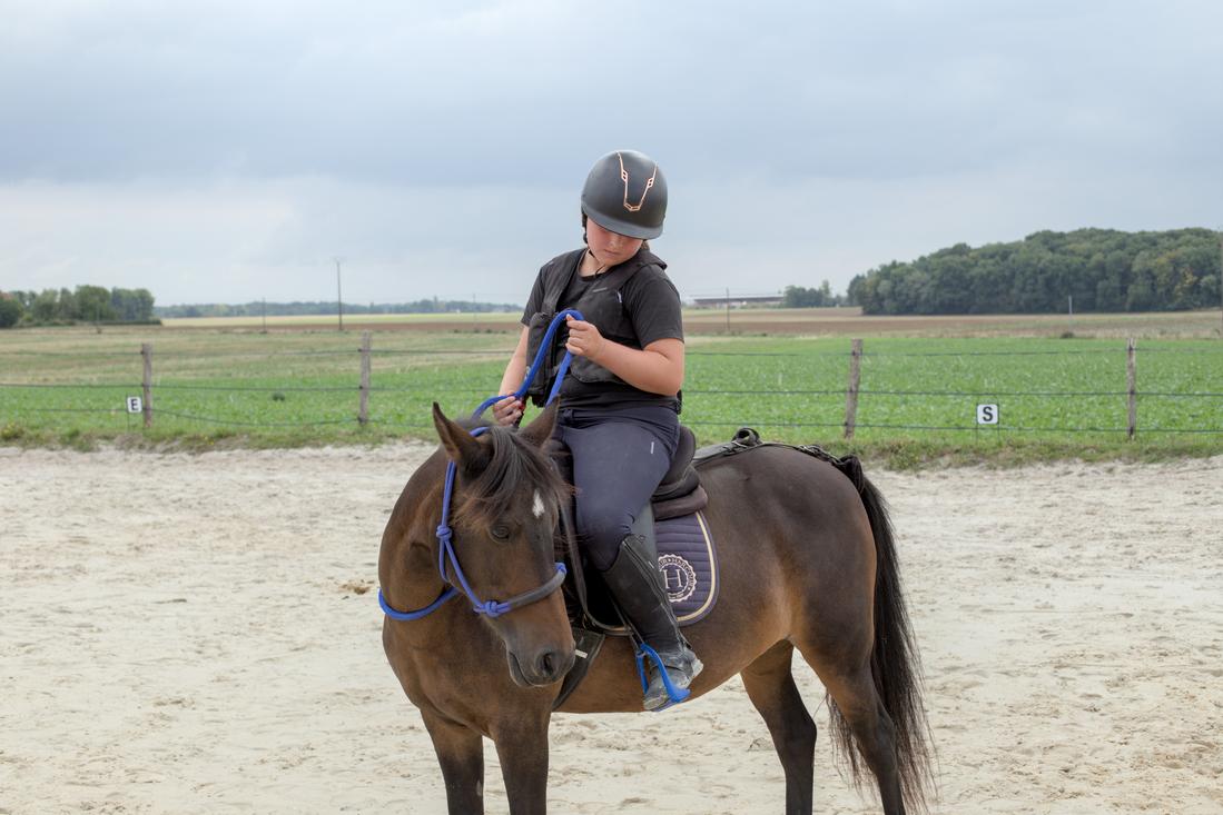 Mobiliser l’arrière mais en utilisant la rène indirecte